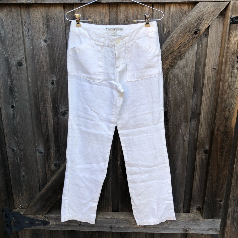 Vintage Tommy Hilfiger low rise white Linen pants